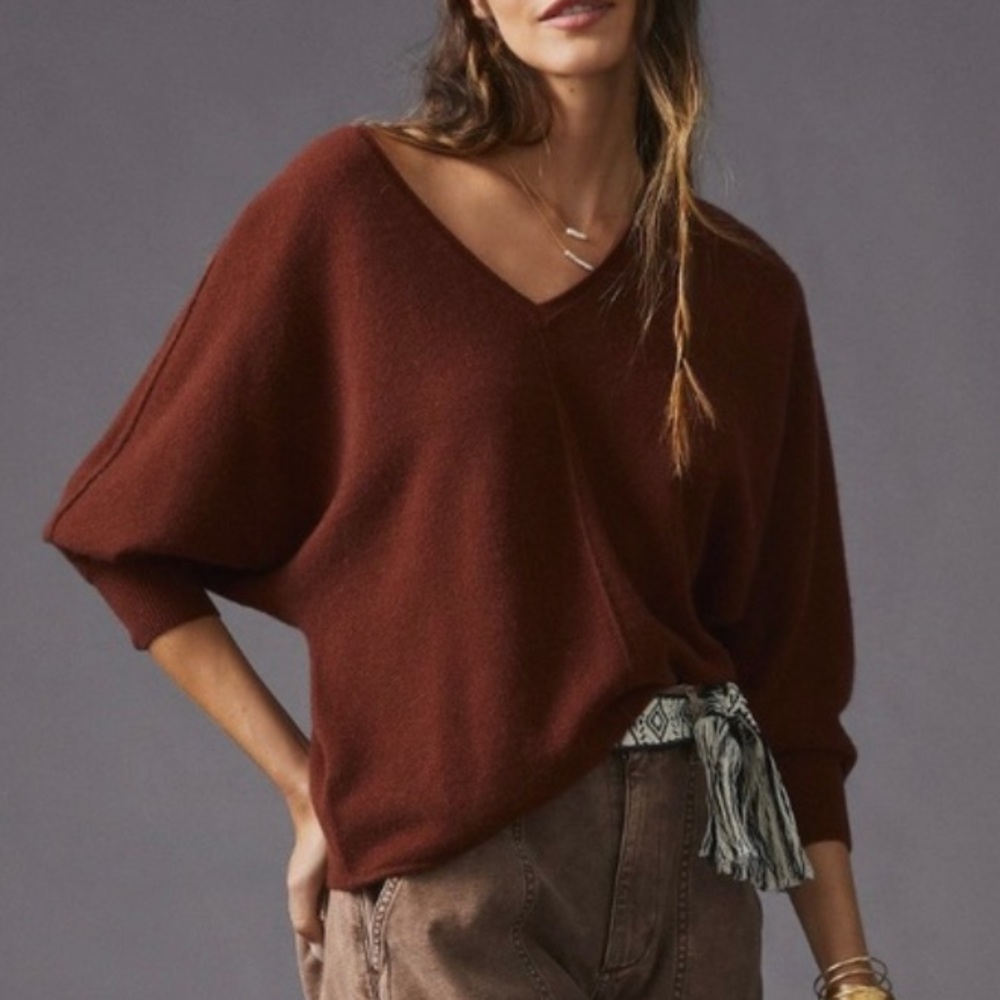 Pilcro Open Back Sweater XL Brown
